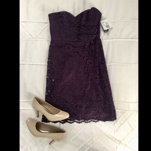 NWT Sweetheart lace bridesmaid dress David’sBridal in plum
